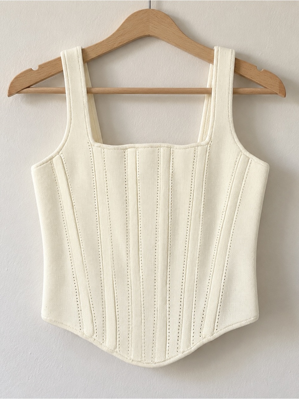 DION LEE Pointelle Corset Tank Top – Size L (NWT, Discontinued)